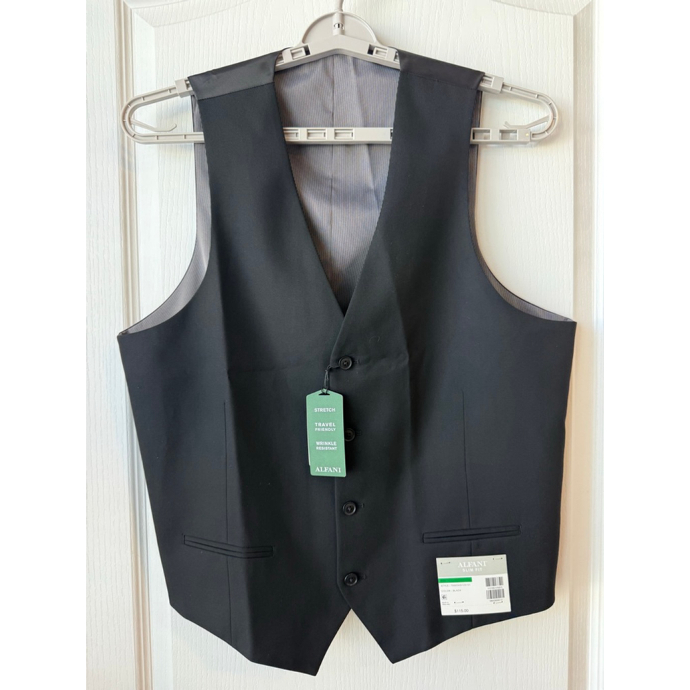 Men's Alfani Black Slim Fit Vest